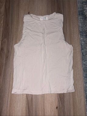 Sleeveless Crewneck Tank Top - Beige/Grey